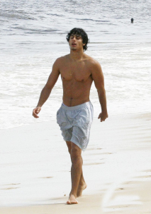 recent photos of the Brazilian young Model Jesus Luz on the beach 7