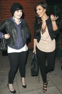 Kim Kardashian out with Kelly Osbourne for dinner in Los Angeles on April 28th 2009