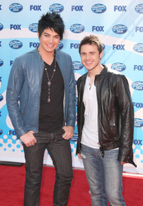 Kris Allen and Adam Lambert arrive at the American Idol Season 8 Grand Finale held at Nokia Theatre L.A. Live on May 20, 2009 in Los Angeles, California