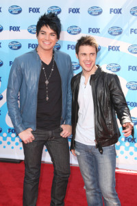 Kris Allen and Adam Lambert arrive at the American Idol Season 8 Grand Finale held at Nokia Theatre L.A. Live on May 20, 2009 in Los Angeles, California