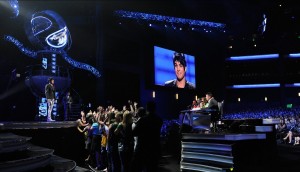 Adam Lambert high quality photo on stage of the American Idol finale on May 19th 2009