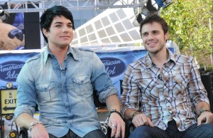 photos of Adam Lambert and Kris Allen during the press Conference Outside Nokia Theater on May 18th 2009