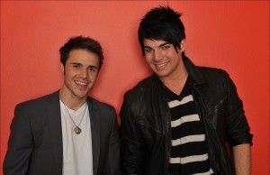 Photo shoot of the top two contestants of American Idol Kris Allen and Adam Lambert