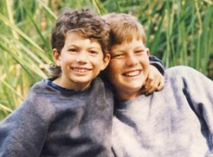 adam Lambert picture with his brother when he was a child