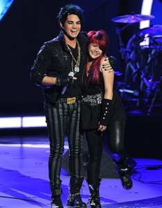 adam Lambert on stage with Allison