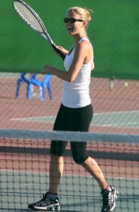 Bar Refaeli seen playing Tennis earlier with some friends in Tel Aviv Israel on June 2nd 2009 2