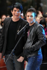 Adam Lambert with Kris Allen at the Today Show  on May 28th 2009 7