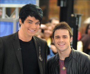 Adam Lambert with Kris Allen at the Today Show  on May 28th 2009 10