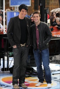 Adam Lambert with Kris Allen at the Today Show  on May 28th 2009 2