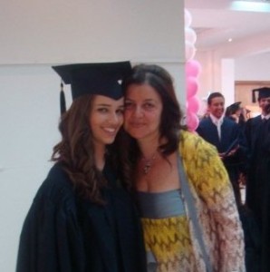 Lara Scandar with he mom on her graduation day