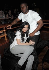 Kim Kardashian and Reggie Bush attend the AXE Instinct Power Of Leather Launch Party on June 24th 2009 13