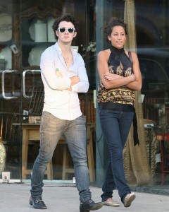 kevin jonas and his girlfriend danielle deleasa seen walking together