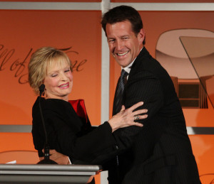 James Denton onstage during the 2008 Academy of Television Arts and Sciences Hall of Fame ceremony at the Beverly Hills Hotel on December 9th 2008 in Beverly Hills California with Florence Henderson