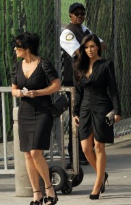 Kim Kardashian arrives at Michael Jackson public Memorial service on July 7th 2009 with her mother Kris Jenner