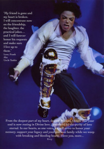 Michael Jackson Memorial Service Program booklet pages