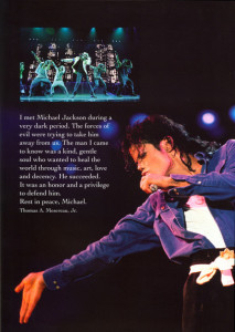 Michael Jackson Memorial Service Program friends and family express their love to michael in this booklet