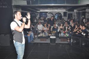 Saed Ramadan picture during a concert in Lebanon Beirut singing for the audience