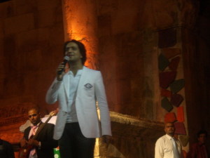 Abdul Aziz Abdel Rahman picture on stage during his live singing concert at Shabib festival in Amman Jordan on July 10th 2009 5