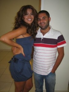 Amal Boshosha picture from the new LBC TV program Twist and Shout Teer w Fare3 with a fan