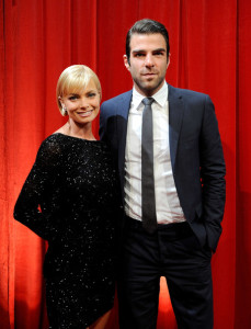 Jaime Pressly and Zachary Quinto pose backstage during the 17th Annual ESPY Awards