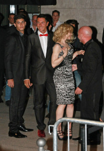 Madonna and Jesus Luz arrive at Gold restaurant owned by Stefano Dolce and Domenico Gabbana on July 16th 2009 2