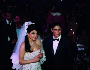 Haifa Wehbe picture from her wedding to Abu Hashima photo of bride and groom together