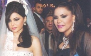 Haifa Wehbe picture from her wedding to Abu Hashima with Emarati singer Ahlam