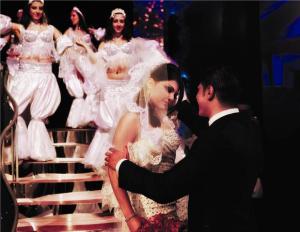 Haifa Wehbe picture from her wedding to Abu Hashima bride and groom dancing