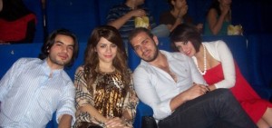 Iness Al Aswad with Diala Odeh Nazem Ezzideen and Zahir Zorgatti at a cinema in Amman Jordan