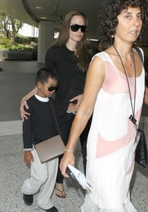 Angelina Jolie arrives at LAX airport in Los Angeles with her oldest son Maddox after a flight from London Heathrow Airport on July 24th 2009 4