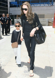 Angelina Jolie arrives at LAX airport in Los Angeles with her oldest son Maddox after a flight from London Heathrow Airport on July 24th 2009 6