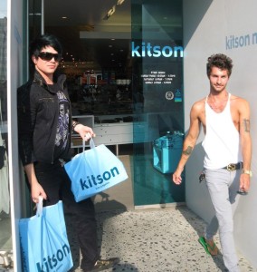 Adam Lambert and his boyfriend Drake LaBry at Kitson Men in Los Angeles on June 2nd 2009