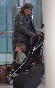 Eddie Vedder and his daughter Olivia Vedder at the airport in Toronto Ontario back in September 2007 2