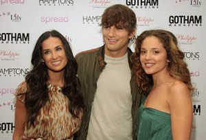 Margarita Levieva with Ashton Kutcher and Demi Moore at the special screening of Spread movie on August 8th, 2009