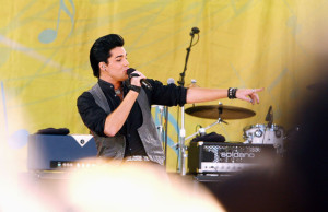 Adam Lambert performing on stage during Good Morning America at Rumsey Playfield Central Park on August 7th, 2009 in New York City