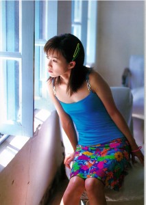 Noriko Sakai poster photos for print blue top