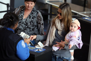 Alessandra Ambrosio seen with her daughter Anja Louise at LAX airport on June 2nd 2009 2