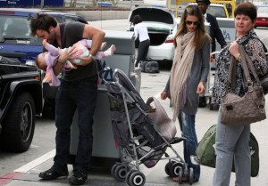 Alessandra Ambrosio spotted with her daughter Anja Louise and fiance Jamie Maur at LAX airport on June 2nd 2009 3