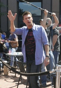 Ryan Seacrest picture outside the building of American Idol auditions on August 14th 2009 in Boston 7