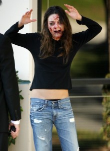 Mila Kunis dressed as a zombie during a film shoot on January 13th 2009 in Irwindale California 2