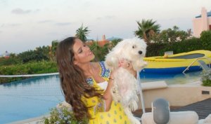 Lara Scandar picture with her puppy dog Pixy 3