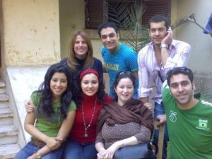 Ayten Amer picture with the crew of a drama series