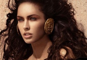 megan fox photoshoot of wonderland magazine August 2009 issue large golden earrings