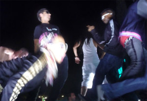 jesus Luz dancing on stage with the dancers during the Madonna's concert in Tel Aviv on September 2nd 2009