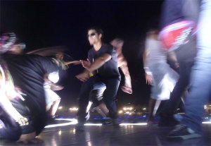 jesus Luz dancing on stage with the dancers during the Madonna's concert in Tel Aviv on September 2nd 2009