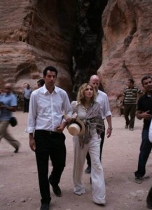 Madonna picture with her manager Guy Oseary while at the ancient Rose city of Petra in Jordan on September 3rd 2009 15