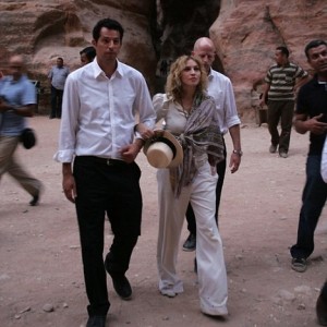 Madonna picture with her manager Guy Oseary while at the ancient Rose city of Petra in Jordan on September 3rd 2009 12