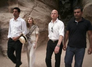 Madonna picture with her manager Guy Oseary while at the ancient Rose city of Petra in Jordan on September 3rd 2009 14