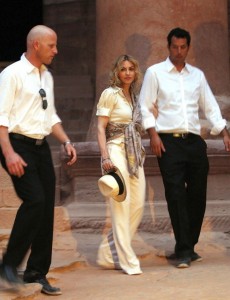 Madonna picture with her manager Guy Oseary while at the ancient Rose city of Petra in Jordan on September 3rd 2009 1