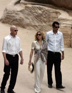 Madonna picture with her manager Guy Oseary while at the ancient Rose city of Petra in Jordan on September 3rd 2009 7